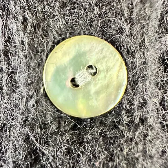 Madewell Pointelle Stitch Cardigan Women Size M Black Alpaca Blend NW803 New - Picture 9 of 10